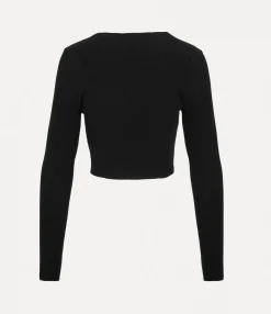 Tops And Shirts|Knitwear|Vivienne Westwood Bea Cropped V-neck BLACK