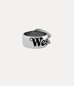 Rings|Classic Styles|Vivienne Westwood Belt Ring PLATINUM / BLACK Enamel
