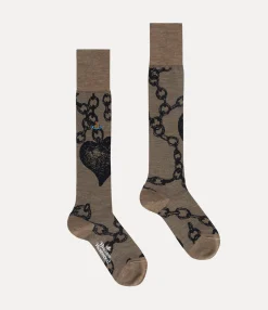Socks|Socks And Tights|Vivienne Westwood Chain High Sock SAND