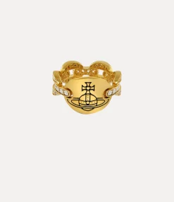 Rings|Rings|Vivienne Westwood Clorinthe Ring GOLD / WHITE CZ / BLACK Patina