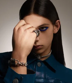 Rings|Rings|Vivienne Westwood Conduit Street Ring PLATINUM / BLACK Enamel