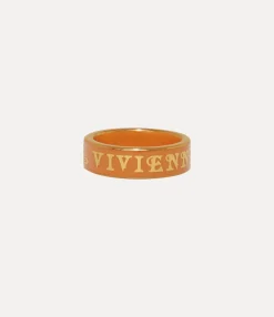 Rings|Rings|Vivienne Westwood Conduit Street Ring GOLD / ORANGE Enamel