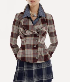 Coats And Jackets|Vivienne Westwood Drunken Tailored Jacket RED CHECK