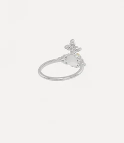 Rings|Vivienne Westwood Feodora Ring PLATINUM / WHITE CZ / CREAMROSE Pearl