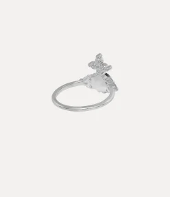 Rings|Vivienne Westwood Feodora Ring PLATINUM / LIGHT BLUE CZ / CRYSTAL DARK GREY Pearl