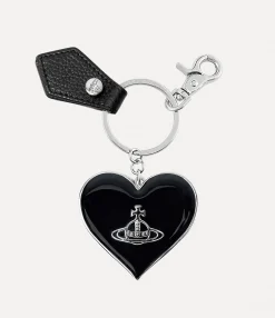Keyrings|Keyrings|Vivienne Westwood Grain Leather Mirror Heart Orb