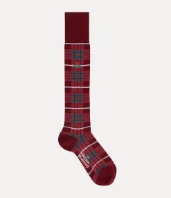 Socks|Socks And Tights|Vivienne Westwood High Tartan Sock BORDEAUX
