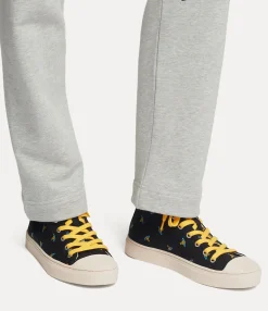Trainers|Vivienne Westwood High Top Canvas Plimsoll BLACK/BABY ORBS
