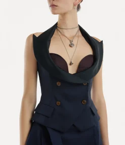 Corsets|Vivienne Westwood Horseshoe Corset Top NAVY