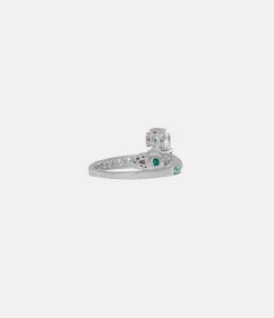 Rings|Vivienne Westwood Ismene Ring PLATINUM / GREEN CZ