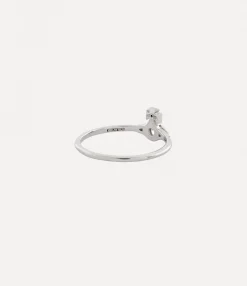 Classic Styles|Rings|Vivienne Westwood London Orb Ring PLATINUM / WHITE CZ