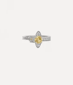 Rings|Vivienne Westwood Maitena Ring PLATINUM / BRANDY, WHITE CZ