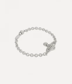 Classic Styles|Bracelets|Vivienne Westwood Man. Mini Bas Relief Chain Bracelet PLATINUM / CRYSTAL Crystal