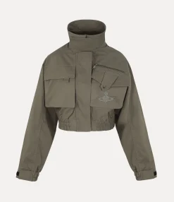 Coats And Jackets|Vivienne Westwood Memphis Cropped Bomber KHAKI