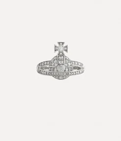 Rings|Rings|Vivienne Westwood Mini Orb Ring PLATINUM / WHITE CZ