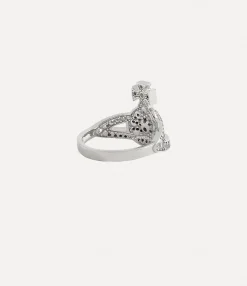Rings|Rings|Vivienne Westwood Mini Orb Ring PLATINUM / WHITE CZ