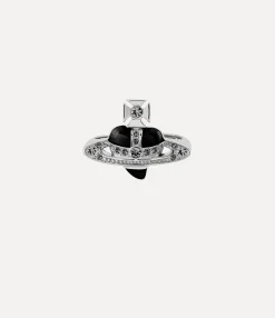 Rings|Rings|Vivienne Westwood New Diamante Heart Ring PLATINUM/BLACK DIAMOND Crystal/BLACK