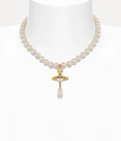 Necklaces|Classic Styles|Vivienne Westwood One Row Pearl Drop Choker