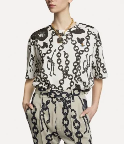 T-Shirts And Polos|Sweatshirts And T-Shirts|Vivienne Westwood Oversized T-shirt HEART CHAIN