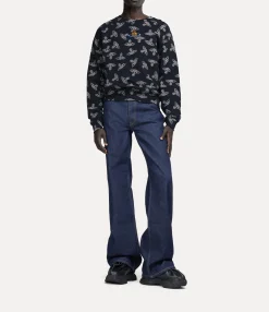 Knitwear And Sweatshirts|Sweatshirts And T-Shirts|Vivienne Westwood Raglan Sweatshirt NAVY/WHITE