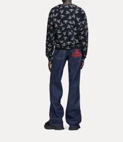 Knitwear And Sweatshirts|Sweatshirts And T-Shirts|Vivienne Westwood Raglan Sweatshirt NAVY/WHITE