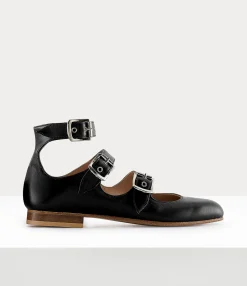 Sandals|Flats|Vivienne Westwood Roman Three Strap Sandal BLACK