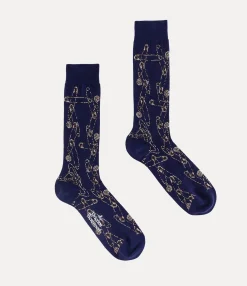 Socks|Socks And Tights|Vivienne Westwood Safety Pin Sock NAVY BLUE