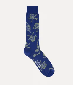 Socks|Socks And Tights|Vivienne Westwood Skull Sock BLUE