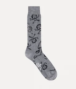 Socks|Socks And Tights|Vivienne Westwood Skull Sock GREY