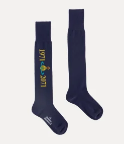 Socks|Socks And Tights|Vivienne Westwood Soccer High Sock NAVY BLUE