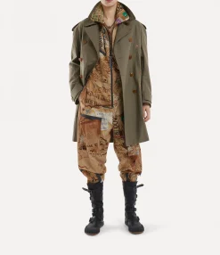 Coats And Jackets|Vivienne Westwood Stripped Trench Coat GREEN