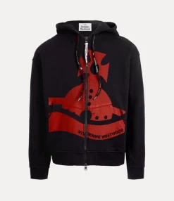 Knitwear And Sweatshirts|Vivienne Westwood Sunken Orb Zip Hoodie BLACK