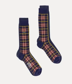 Socks|Socks And Tights|Vivienne Westwood Tartan Sock NAVY BLUE