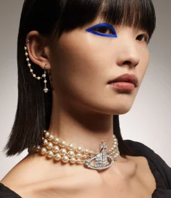 Necklaces|Classic Styles|Vivienne Westwood Three Row Pearl Bas Relief Choker