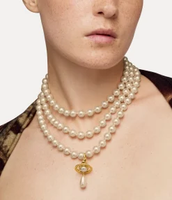 Necklaces|Classic Styles|Vivienne Westwood Three Row Pearl Drop Choker