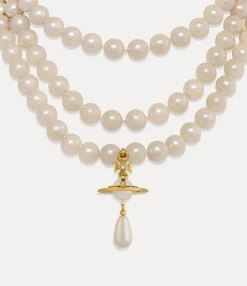Necklaces|Classic Styles|Vivienne Westwood Three Row Pearl Drop Choker