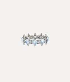 Rings|Rings|Vivienne Westwood Warwick Ring PLATINUM / BLUE Nano Crystal (CZ)
