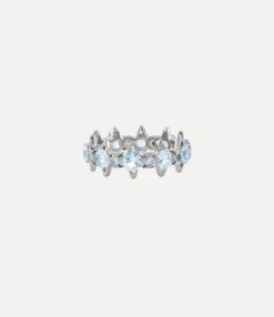 Rings|Rings|Vivienne Westwood Warwick Ring PLATINUM / BLUE Nano Crystal (CZ)