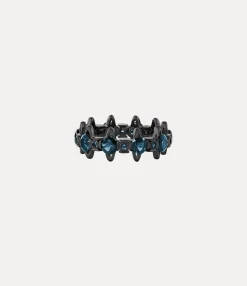 Rings|Rings|Vivienne Westwood Warwick Ring RUTHENIUM / BLUE Nano Crystal (CZ)