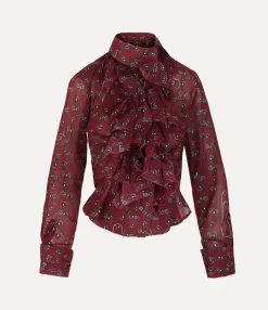Tops And Shirts|Vivienne Westwood Wizard Frill Shirt RED SAFETY PINS