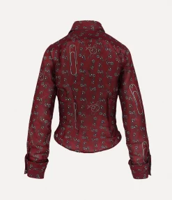 Tops And Shirts|Vivienne Westwood Wizard Frill Shirt RED SAFETY PINS
