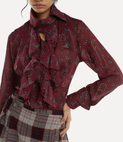 Tops And Shirts|Vivienne Westwood Wizard Frill Shirt RED SAFETY PINS